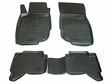 Резиновые коврики (полимерные автоковрики) для Toyota Hilux с 2010 - ...