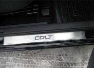 Накладки на пороги Mitsubishi COLT 5D (с 2009г. выпуска)