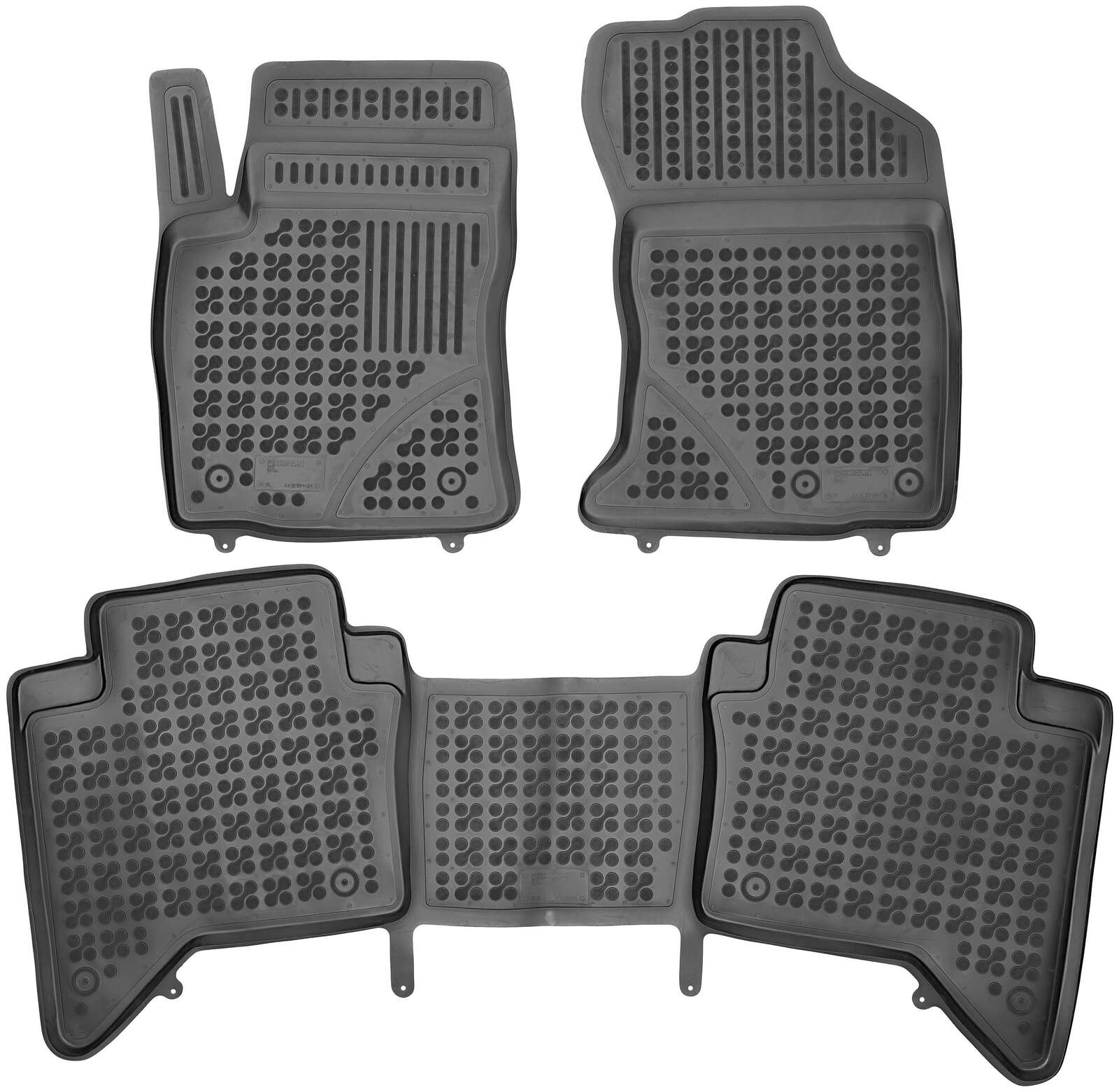 Резиновые коврик в салон Toyota Hilux 2015-2025 г. выпуска