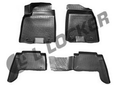 Резиновые коврики (полимерные автоковрики) для Nissan Patrol VI Y62 5 мест. с 2010 - ...
